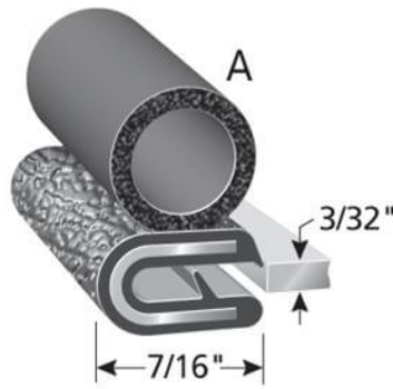 Trim seal 3/8 bulb a location. *product sold by the foot. - Trim Seal