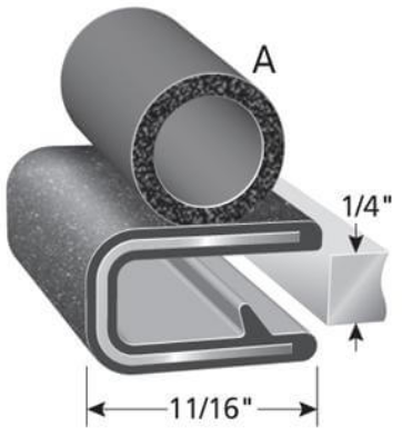 Trim seal;7/16 bulb;1/8 in.. *product sold by the foot. - Trim Seal