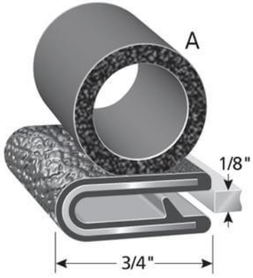 Trim seal-5/8 bulb-location a. *product sold by the foot. - Trim Seal