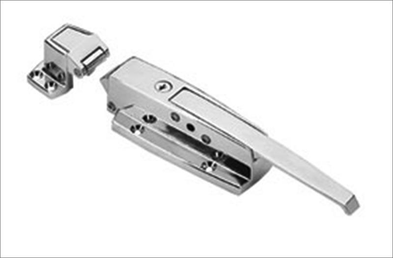 Locking flush cooler latch pol. Chrome - Refrigeration Latches